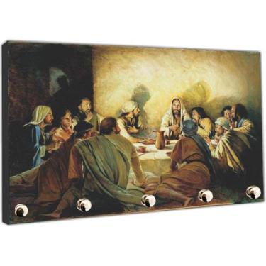 Imagem de Porta Chaves Jesus Apóstolos Católico Religioso Organizador Chaveiros 