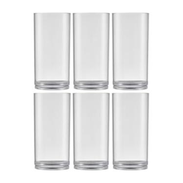 Imagem de Jogo De Copos Acrílico 400ml Transparente Resistente - 6un