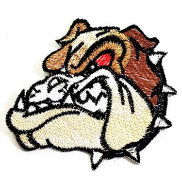 Imagem de Nipitshop Remendos de desenho animado Pitbull Bulldog cão olho vermelho desenho animado infantil patch bordado ferro sobre patch para roupas, mochilas, camiseta, jeans, saia, coletes, cachecol chapéu