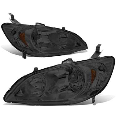 Imagem de Par de faróis DNA MOTORING HL-OH-HC04-SM-AM compatível com 04-05 Civic 2Dr 4Dr, lente fumê âmbar canto