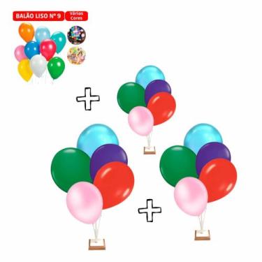 Imagem de Suporte Pega Balão com 5 hastes com 3 unidades - Usina de Arte