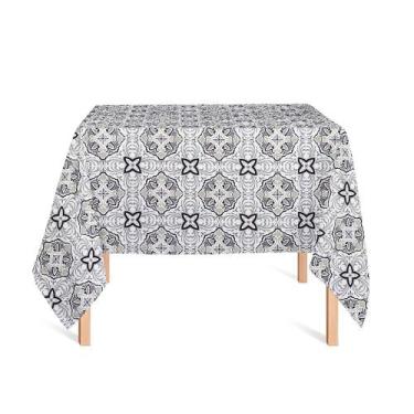 Imagem de Toalha de Mesa Quadrada em Tecido Jacquard Estampado Azulejo Português
