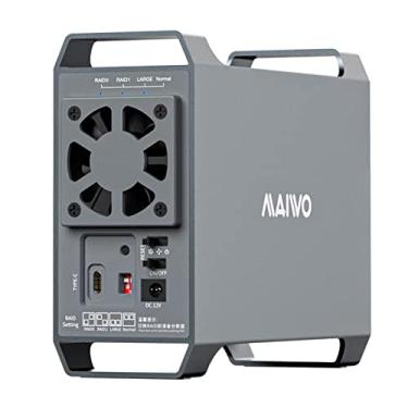 Imagem de MAIWO Gabinete Dual Bay Raid para Hdd Sata de 3,5”, Estação de Acoplamento Sata de 10 Gbps com Ventilador Ajustável, 4 Modos Raid, Gabinete Sata Tipo C para Expansão de Capacidade de 36 Tb