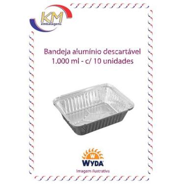 Imagem de Bandeja alumínio descartável 1000ml c/10 unid - Wyda - embalagem alime