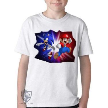 Imagem de Camiseta Infantil ou adulto  Sonic Mário  Blusa Criança todos tamanhos