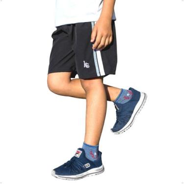 Imagem de Bermuda Infantil Lisa Uniforme Escolar Tactel Com Elastano - KS, Preto