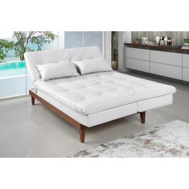 Imagem de Sofá Cama Versátil Pés de Madeira - Império Estofados, Branco 036
