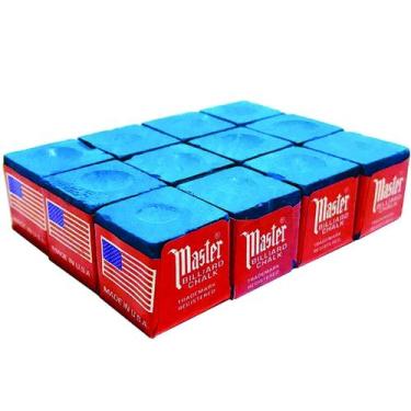 Imagem de Giz Master Azul Kit 20 Unidades bilhar e sinuca Master Profissional - 