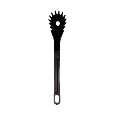 Imagem de Colher Pegador De Macarrão Nylon Talher Utensílio Preto 28Cm - Talhere