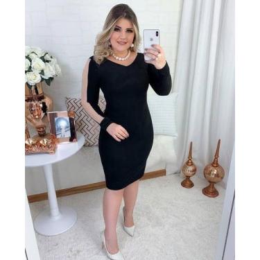 Imagem de Vestido Midi Manga Tule Moda Evangélica Feminina - MISS FLOWER, Preto,