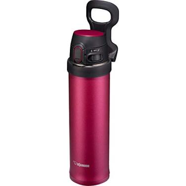 Imagem de Zojirushi SM-QHE60RK, caneca de aço inoxidável, Flip-and-Go, 590 ml, vermelho hibisco