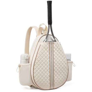 Imagem de Sucipi Bolsa de tênis, mochila crossbody de tipoia de tênis acolchoada, bolsas de raquete de tênis resistentes à água para mulheres e homens, adequadas para badminton de tênis pickleball