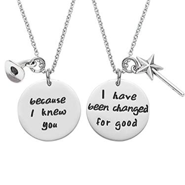Imagem de Melix Home Conjunto de 2 colares Because I Knew You I Have Been Changed for Good Gifts for Sister Friendship BFF Gifts, Medium, Metal
