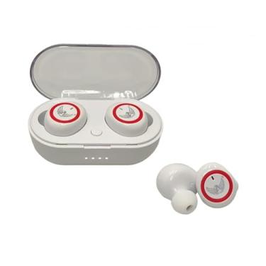 Imagem de Fones de Ouvido Intra Auriculares Bluetooth com Estojo de Carregamento, Conexão 5.0 (Vermelho com Case Branca)