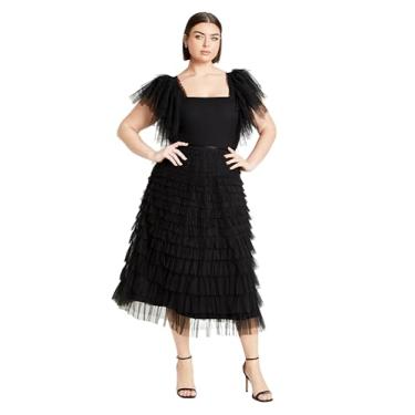 Imagem de City Chic Saia AVERI plus size em preto, Preto, 50