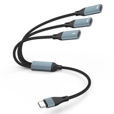 Imagem de Jadebones Divisor USB C com carregamento PD 60W, 3 em 1 tipo C para 3 USB C fêmea adaptador de carregador de fone de ouvido OTG cabo para iPhone 16/15 Series, iPad (apenas para 1 unidade USB/fone de
