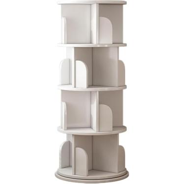 Imagem de Estante rotativa, pequena prateleira de canto para espaços pequenos, suporte de armazenamento de estante de 360 cm de espessura, para quarto, sala de estar, 40 x 128 cm