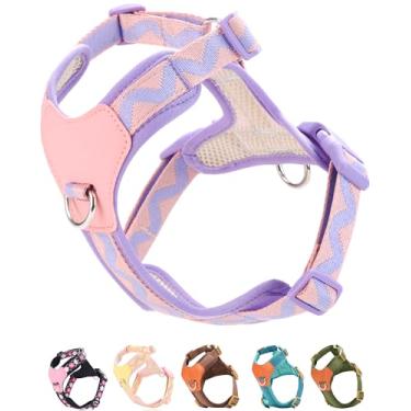 Imagem de Peitoral roxo para cães pequenos, sem puxão, com 2 clipes de trela, peitoral para filhotes, peitoral para cães (roxo, P)