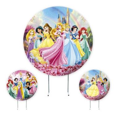 Imagem de Painel de Festa Princesas, meninas, Painel Redondo, Painel de Festa Re