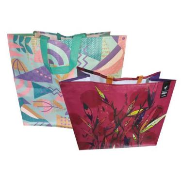 Imagem de Sacola Gigante + Sacola Grande Ráfia Ecobag Retornável B4u