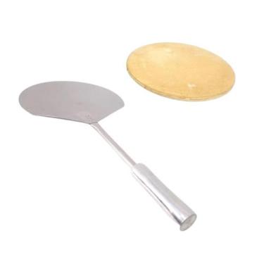 Imagem de Pá Pizza Inox 35cm Pedra Refratária 35cm Forno Churrasquei - INOX LAUR