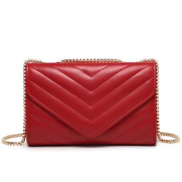 Imagem de Bolsa tiracolo Dasein acolchoada Evening Clutch vermelha para mulheres