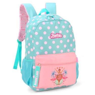 Imagem de Mochila De Costas Barbie Verde E Rosa Bolinhas - Luxcel