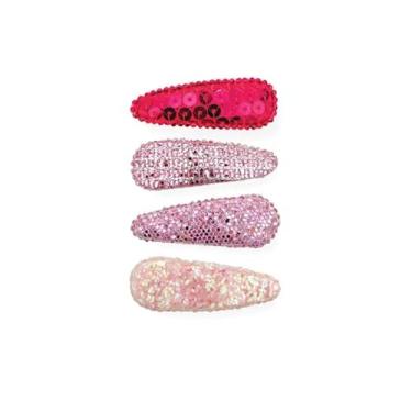 Imagem de Mia Snip Snaps-Barrettes cobertos com materiais modernos e estampas - Mede 5 cm de comprimento x 2 cm de largura (4 pe as por cart o), mixed colors, 2 Inch long x .75 Inch wide