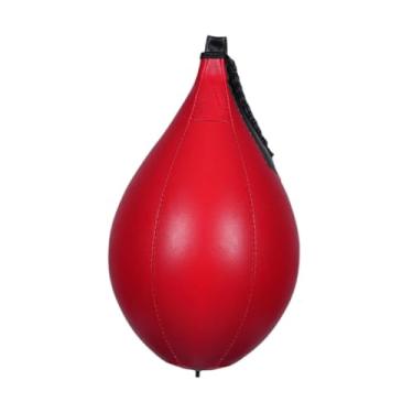 Imagem de simhoa Bola pendurada de boxe, speed bola inflável para fitness saco de fitness dodge punch ball para casa, academia, melhorar a velocidade, habilidade, Vermelho