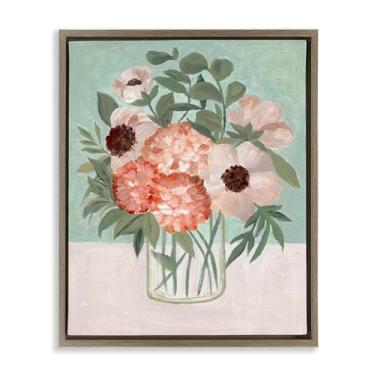Imagem de Stupell Industries Garden Beauties Bouquet Brown Floater Framed Canvas Wall Art Design por Nikita Jariwala, 17 x 21