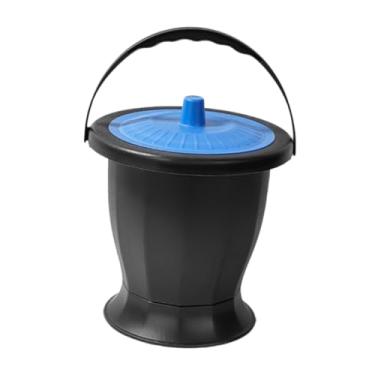 Imagem de predolo Spittoon com tampa e maçaneta, vaso sanitário potty, balde de urinol potty, cama portátil para crianças femininas de cama à cabeceira, Tampa Azul Profunda