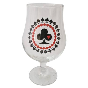 Imagem de Taça Copo Cerveja Vidro Naipe Copas Baralho 400 ml Presente