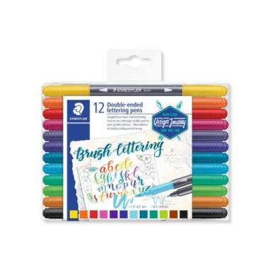 Imagem de Caneta Brush Staedtler Lettering Ponta Dupla 12 Cores