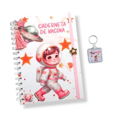 Imagem de Caderneta de Vacinação Infantil para Menina, Cartão de Registro de Vacinas, Astronauta