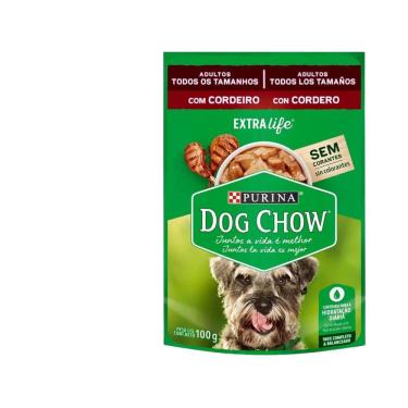 Imagem de Ração Úmida Dog Chow Adultos Todos os Tamanhos Cordeiro 100g
