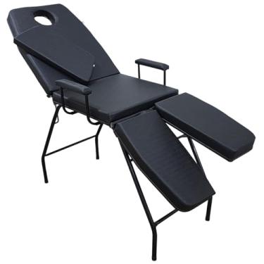 Imagem de Maca Estética Massagem Bi-Perna Com Orifício facial e Apoio de Braços For-ty Store (Preto Facto Estrutura Preta)