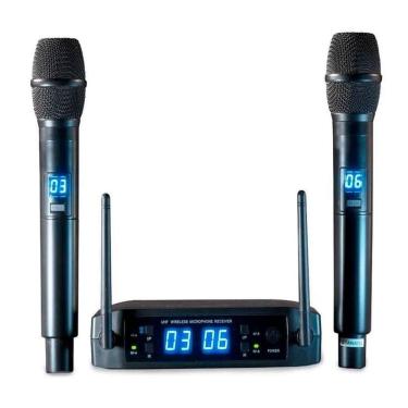 Imagem de Microfone Sem Fio Digital Multifrequencia Ls916 Preto