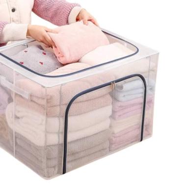 Imagem de Organizador para Geladeira com Tampa, 23,5 x 16,5 x 6,5 cm, Transparente e Branco