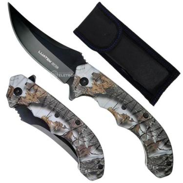 Imagem de Canivete com Lâmina Inox 9cm, Abertura Semiautomática e Clip de Cinto 