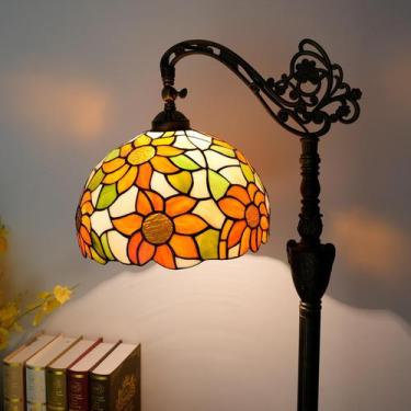 Imagem de Luminária de chão Blivuself Tiffany Yellow Girassol Stined Glass