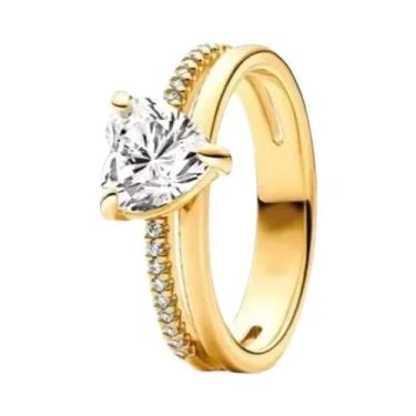 Imagem de Anel Feminino de Prata 925 Banhado a Ouro 18K - Design Gota d'Água, Co