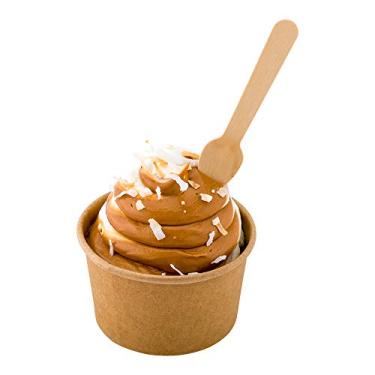 Imagem de Colheres de degustação compostáveis Eco Luxe 9,5 cm, 1000 colheres redondas descartáveis – Biodegradáveis, mini talheres para sobremesas, aperitivos ou artesanato, colheres de degustação de madeira natural – Utensílios para restaurantes