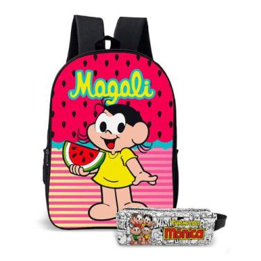 Imagem de Kit Mochila com Estojo Escolar Infantil Estampa Clássica Brasileira Me