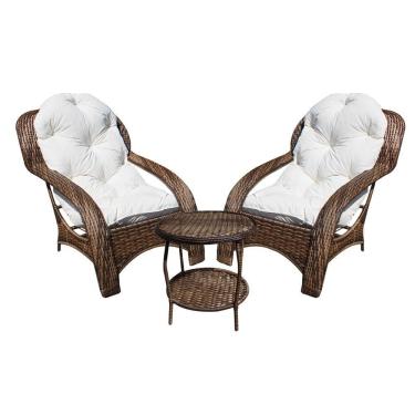 Imagem de Conjunto de Poltronas Fibra Sintética e 1 Mesa Centro