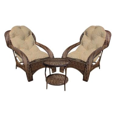 Imagem de Conjunto de Poltronas Fibra Sintética e 1 Mesa Centro