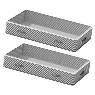 Imagem de Fenteer Organizador de armário de baixo, recipiente de armazenamento embaixo da cama para suéteres, 2 Peças
