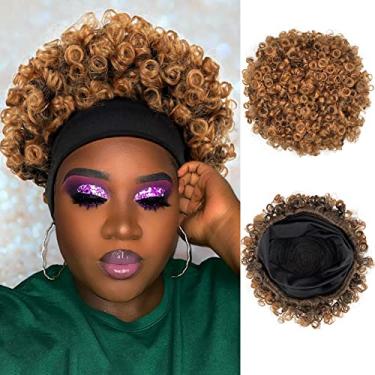 Imagem de Allyreetress Perucas Afro Para Mulheres Negras, Sem Cola, Curtas, Cacheadas E Crespas, Com Tiaras Sintéticas, 2 Clipes (Marrom 30)