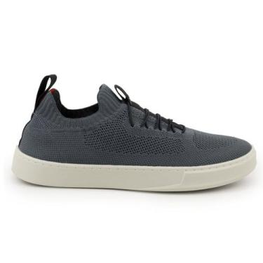 Imagem de Tenis Masculino Sapatênis Knit Elástico Anatômico Cinza Gray - Bay Sho