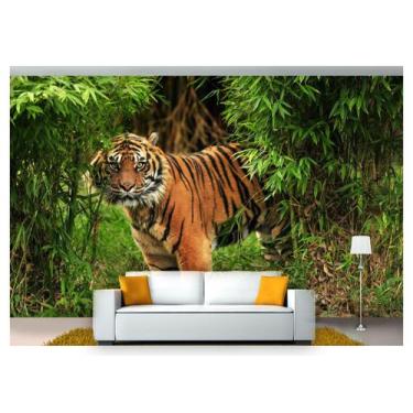 Imagem de Papel De Parede Animais Tigre Floresta 3D Anm201 - Você Decora