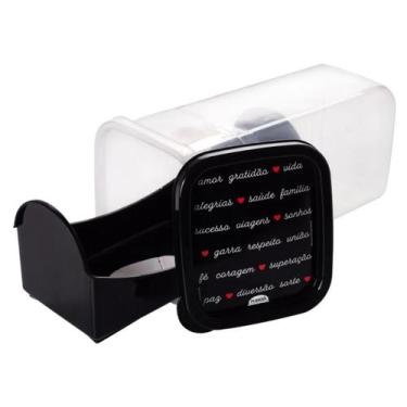 Imagem de Porta Biscoito Torrada Bolacha Plástico Café Manhã Corações Plasutil P